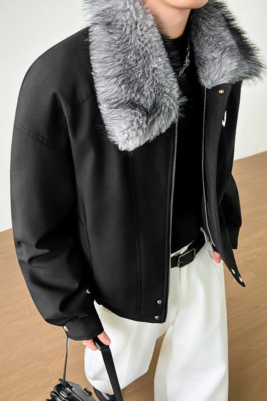 模特图~新标90白鸭绒美式毛领休闲羽绒服外套E104/P238,男装羽绒服,电商B331