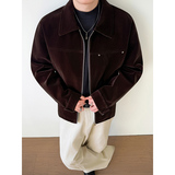 模特图~春季抖音琥珀夹克简约老钱丝绒外套YJ6006/P125，男装夹克，电商B331
