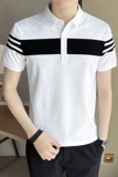 店主风~2023夏季新款拼色冰丝POLO衫V5006/P50，男装Polo衫，电商B331