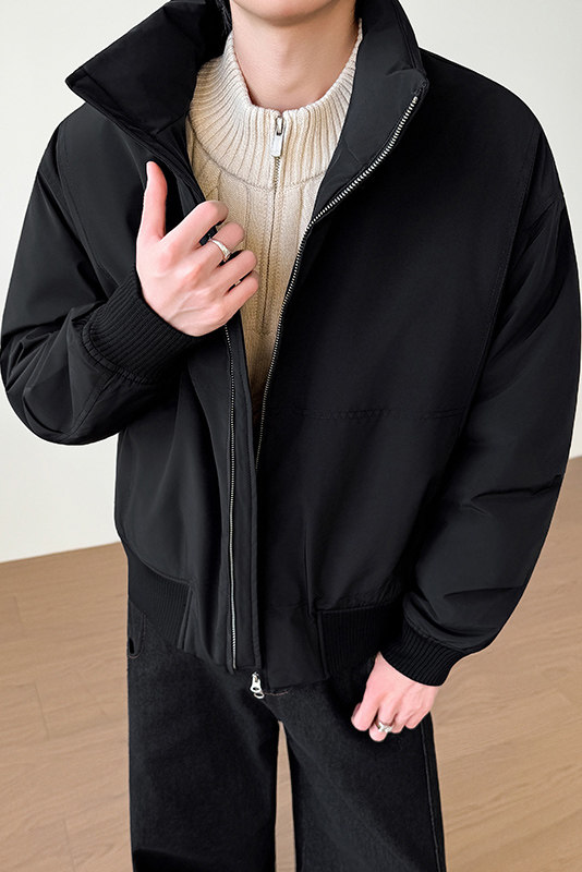模特图~新标90白鸭绒冬季美式立领羽绒服外套E123/P259,男装羽绒服,电商B331