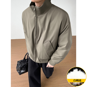 模特图~标50白鸭绒冬季美式立领简约羽绒服外套 E120/P208,男装羽绒服,电商B331