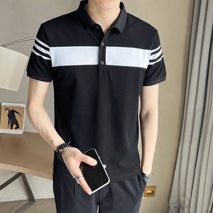 店主风~2023夏季新款拼色冰丝POLO衫 V5006/P50图片