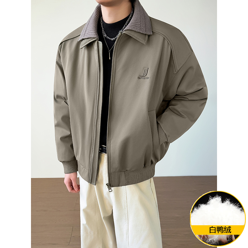 模特图~新标90白鸭绒冬季美式双领设计羽绒服E124/P248，男装羽绒服，电商B331