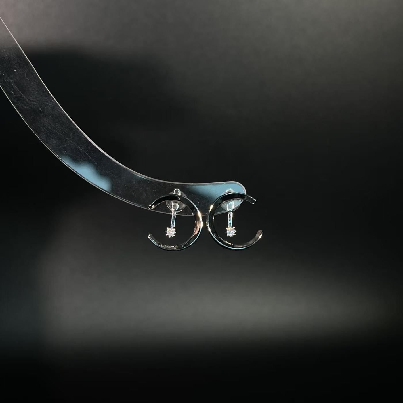 Vintage古着 Crescent Sparkle耳环