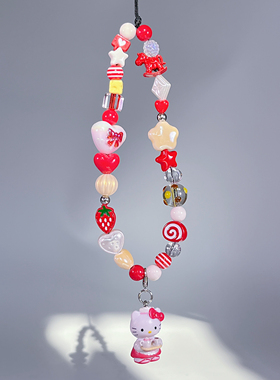 蝴蝶结女仆KT猫手机链手机壳挂绳ccd相机咕本卡册挂饰小众卡通