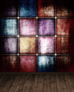 摄影无缝布影楼婚纱拍摄室内挂拍幕布七彩杂色格子人像背景纸5340