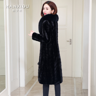 过膝妈妈装 海宁皮草水貂 女士裘皮中长款 2026貂皮大衣中老年冬季