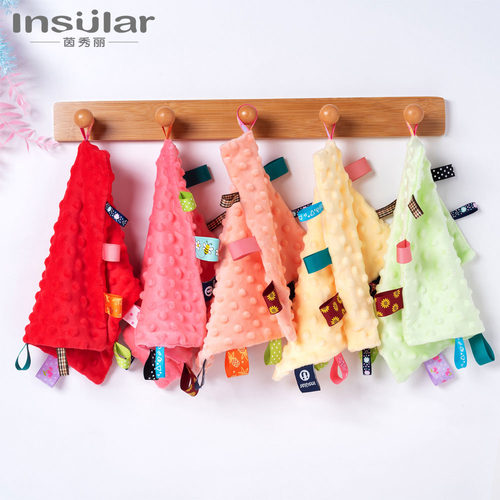 婴儿安抚巾入口豆豆毛绒啃咬