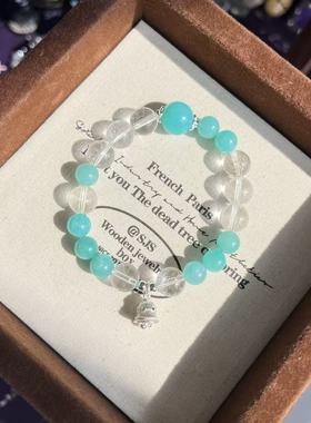 【天青等雨】天然天河石白水晶清新手串气质简约轻奢时尚高级百搭