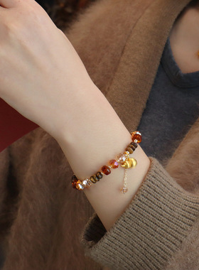 轻奢高级感沙金手串女天然水晶