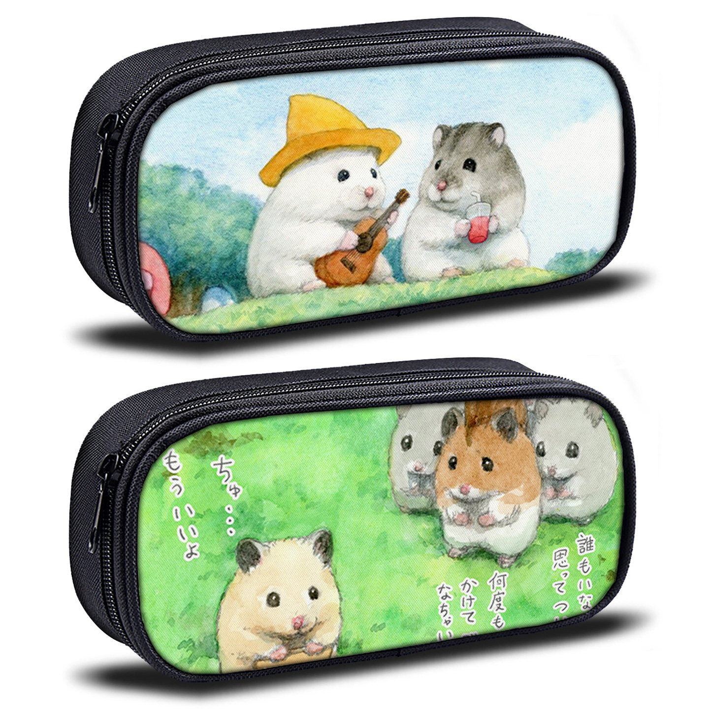 卡通可爱仓鼠帆布笔袋