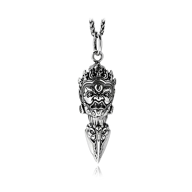 大黑天吾岸樊霄同款四面佛吊坠男款降魔钛钢项链送男友生日礼物