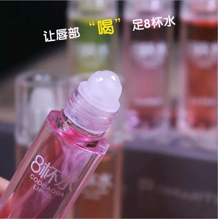 包邮买1送1滚珠走珠润唇油透明滋润水果口油防干裂保湿润唇膏男女