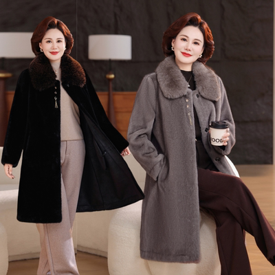 中年妈妈秋外套中长款中老年女秋
