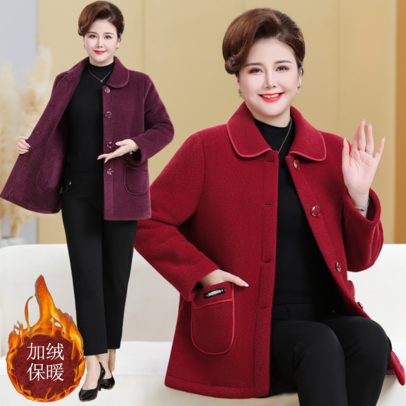 60岁50中老年女冬水貂绒高贵上衣