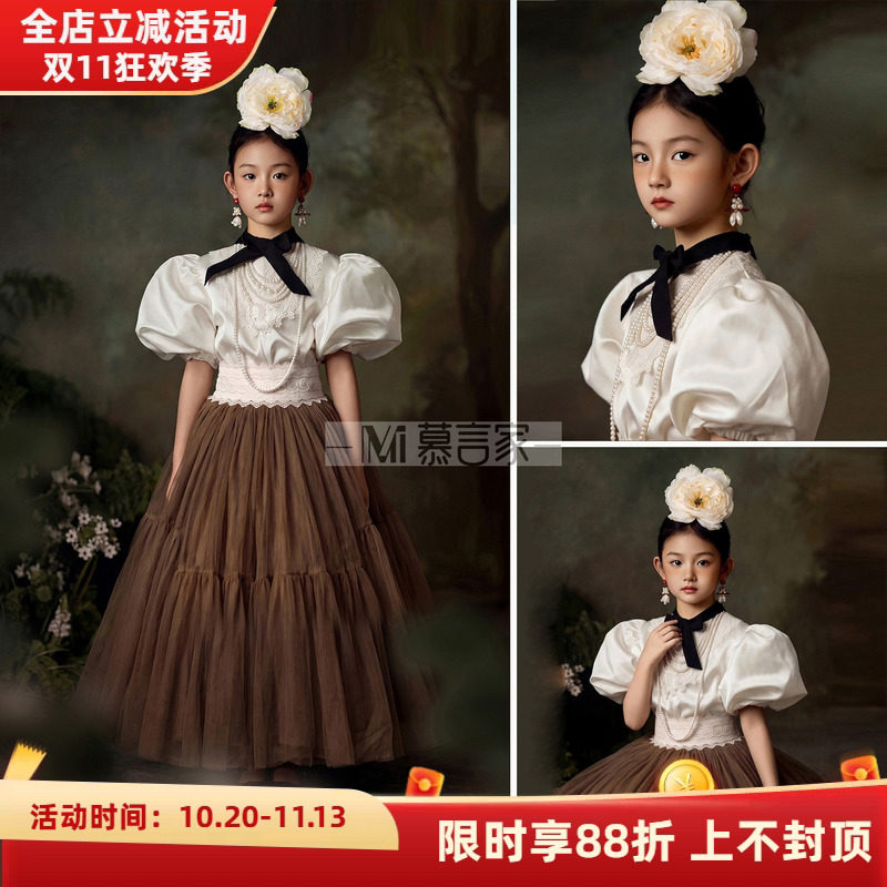 女童欧式复古肖像洛丽塔网纱礼服