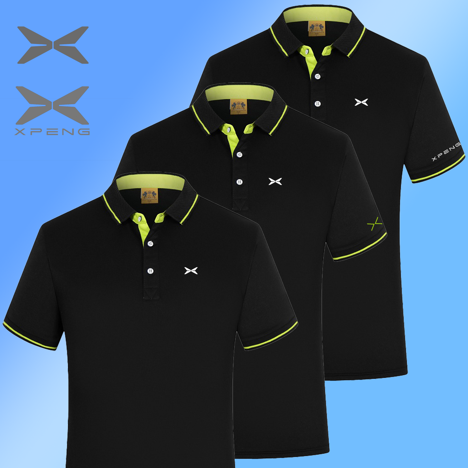 新款小鹏汽车4S店工作服POLO衫定制男女全棉T恤订做半袖印字logo