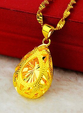 越南沙金项链女款水滴吊坠