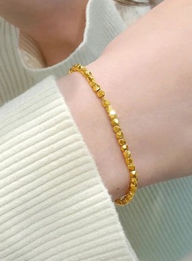 越南沙金手链女不掉色碎银手链