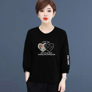纯棉七分袖卫衣女夏2025新款韩版薄款宽松显瘦遮肚上衣体恤衫
