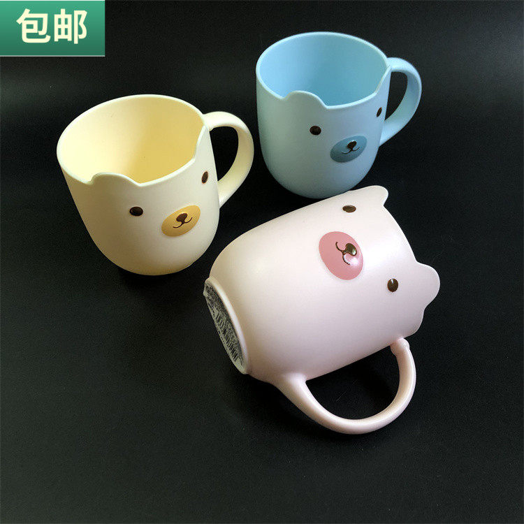 包邮 儿童水杯300ML卡通杯子塑料小熊小猪可爱漱口杯果汁杯牙刷杯,餐饮具,随手杯,淘宝优惠券,粉丝福利购,淘宝优惠卷