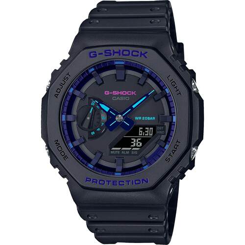 CASIO卡西欧G Shock男士黑色手表GA2100VB 1A Casioak蓝色紫