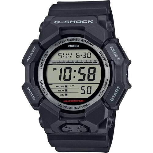 CASIO卡西欧男士手表G Shock世界时黑色Bio Based树脂表带数字的