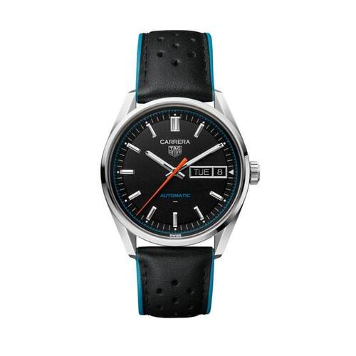 TAG Heuer Carrera卡雷拉日期黑色表盘真皮41 mm男士手表