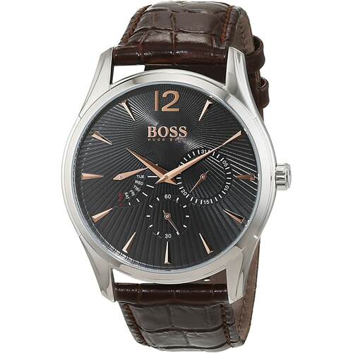 HUGO BOSS 1513490 Commander棕色皮表带男士手表