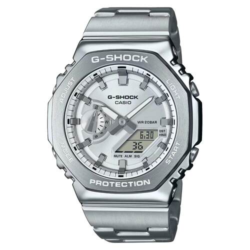 CASIO卡西欧G Shock GM2100D不锈钢银数字的系列手表