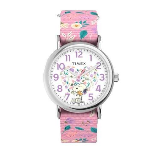 Timex天美时中性Weekender Peanuts In Bloom花织物表带Snoopy