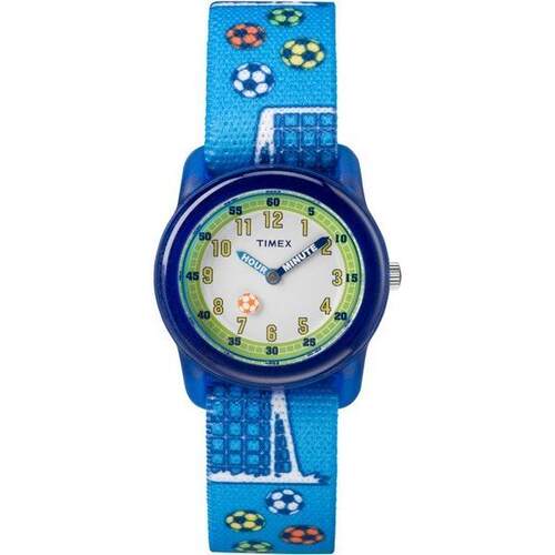 Timex天美时儿童Machines足球蓝色Elastic表带29mm TW7C16500