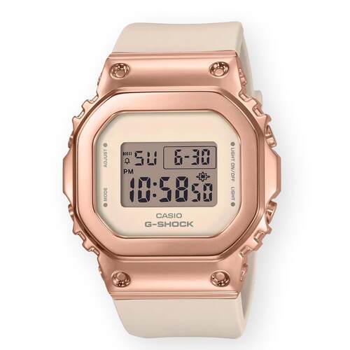 CASIO卡西欧G Shock GMS5600PG 4玫瑰金色不锈钢粉色金属女士手表