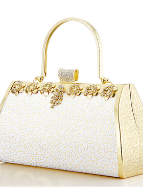 加大号白色夜总会dj公主手提包夜场小姐妹工作包性感服务员手拎包