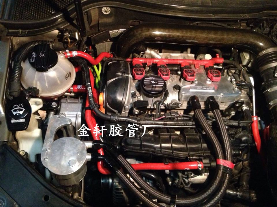 大众迈腾途观改装4件套硅胶水管