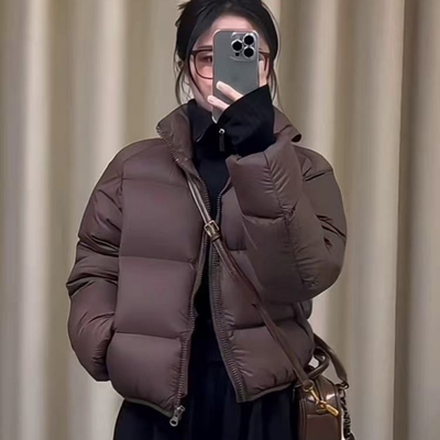 短款肯豆羽绒服女冬季小个子棉服2024新款黑色面包服外套