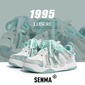 子新款 春秋薄荷曼波板鞋 女男百搭厚底运动休闲鞋 森马情侣鞋 面包鞋