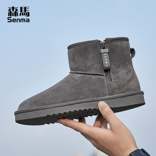 森马2025新款冬季加绒加厚雪地靴