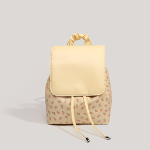 芭比弘盛ns风可爱褶皱碎花波点双肩包女甜美潮流外出逛街秀气轻奢