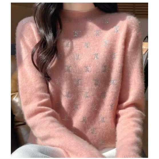 清河众美打底衫上衣女装新款2025春秋V领长袖慵懒风针织毛衣