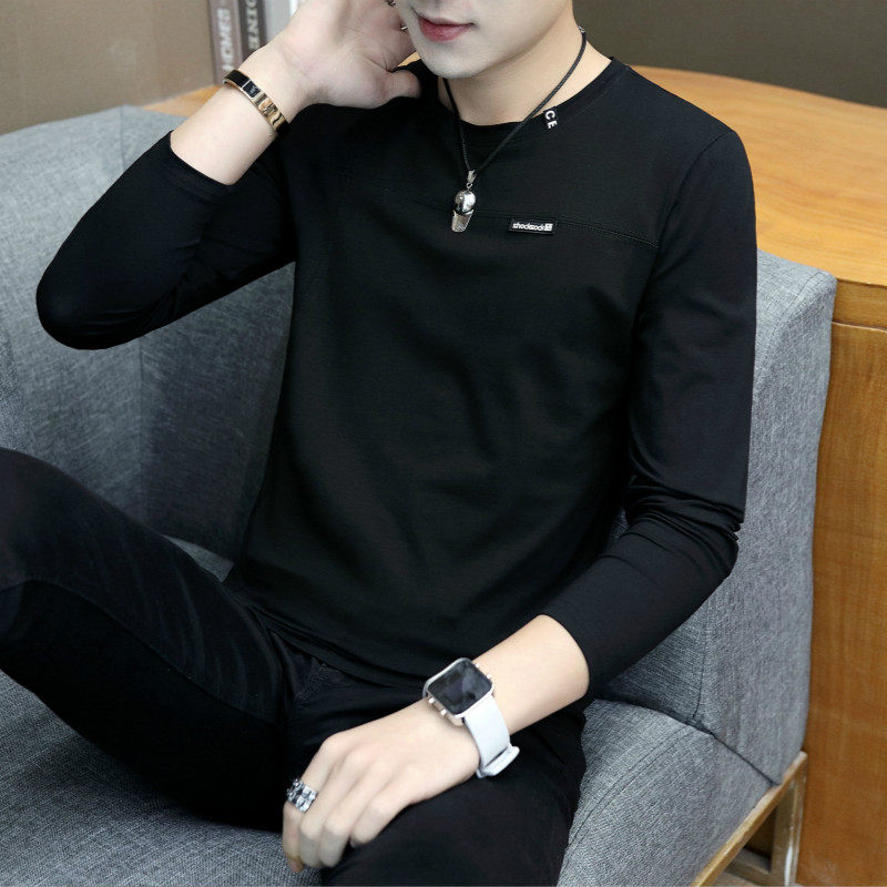 保暖长袖t恤男士圆领学生t恤上衣服韩版潮流男装内搭早春打底t恤