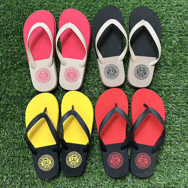 海贼王人字拖简约拼色时尚透气耐磨学生情侣夏季海边沙滩夹趾拖鞋