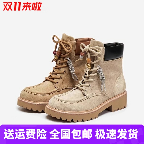 商场同款2025新款沙漠旅人复古马丁靴工装靴时装女靴EIS01DD5