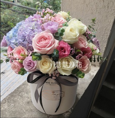 抱抱桶鲜花生日订花手提花篮上海红玫瑰花束全国北京成都同城速递