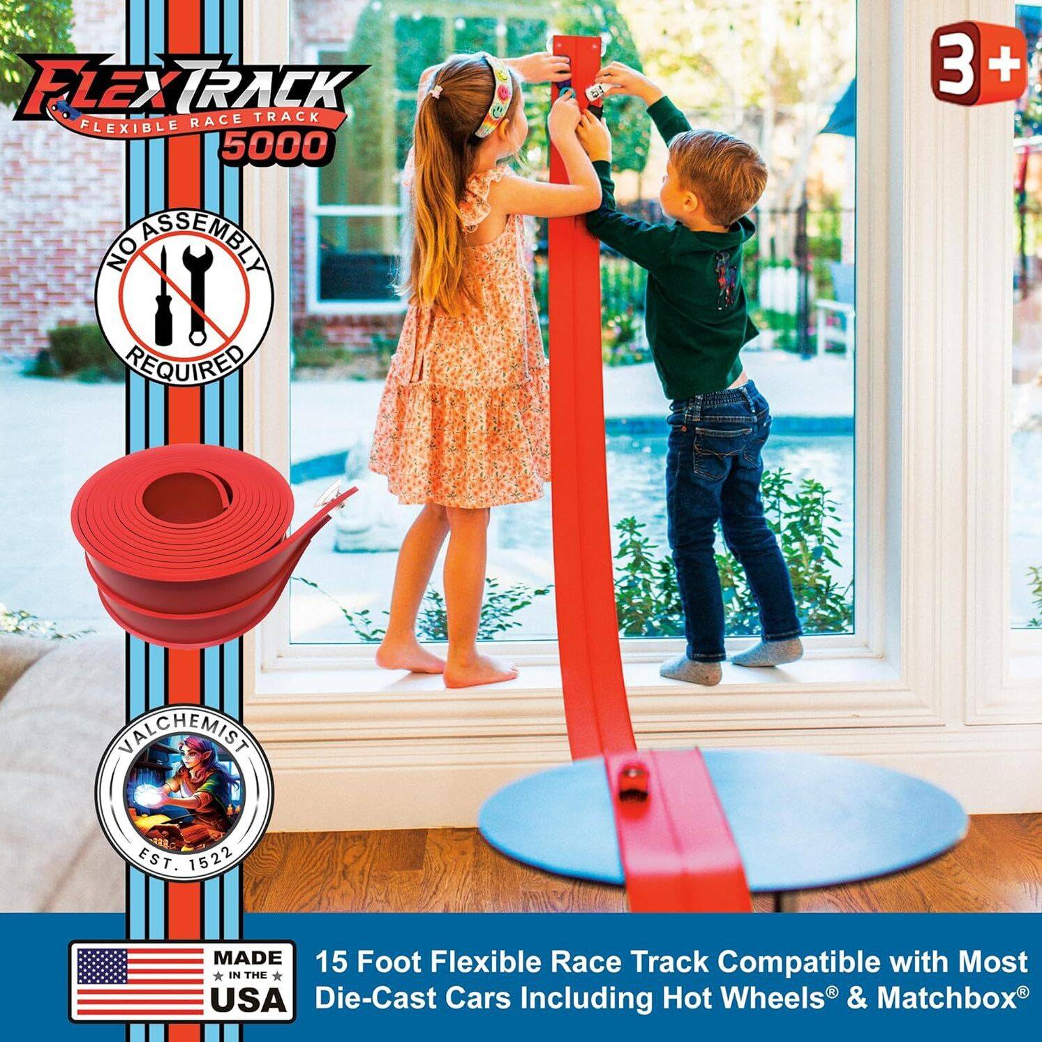 欧美热销儿童拼接软轨道赛车回力惯性滑行汽车自由旋转合金车玩具