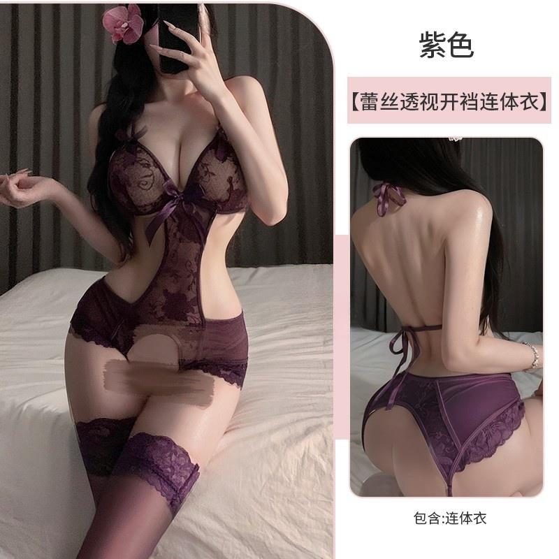 性感睡衣女款夏季2025新款纯欲蕾丝诱惑带钢托吊带睡裙套装