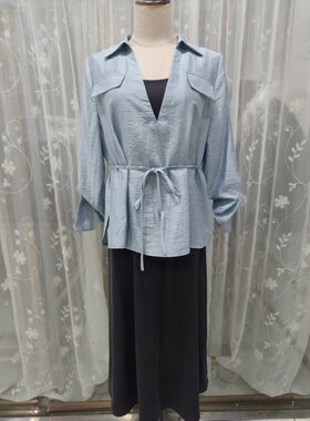 轻奢Q321专柜正品2025秋新款时尚气质百搭显瘦衬衫上衣套裙