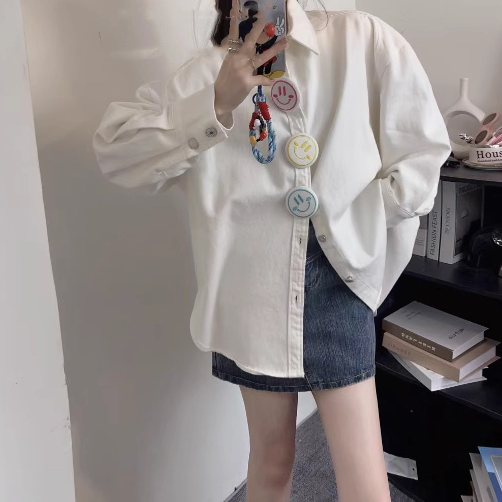 小众设计感减龄极简衬衫女2025春夏新款甜美简约百搭宽松廓形衬衣