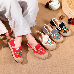新款春夏老北京布鞋女款舒适亚麻低帮女鞋民族风透气学生百搭单鞋