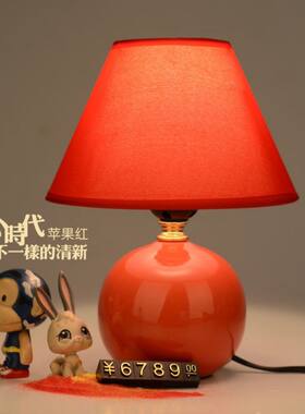网红少女布艺卧室小夜灯少女陶瓷
